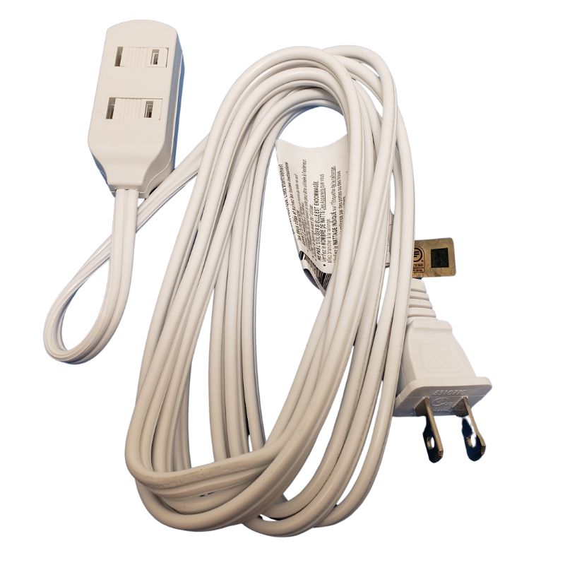 EXTENSION CORD 2/16 9FT WHT 3 OUTLET SPT-2 13A 125V