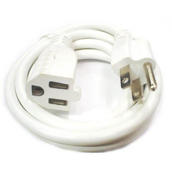 EXTENSION CORD 3/16 4FT WHT SJT 1 OUTLET