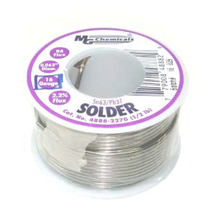 SOLDER WIRE 63/37 REGULAR 1/2LB 16AWG 0.062IN RA CORE