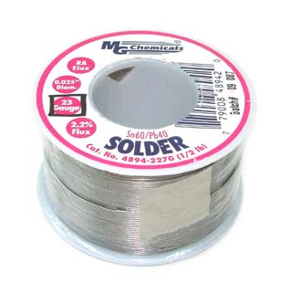SOLDER WIRE 60/40 REGULAR 1/2LB 23AWG 0.025IN RA CORE