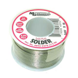 SOLDER WIRE 60/40 REGULAR 1/2LB 22AWG 0.032IN RA CORE