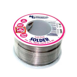 SOLDER WIRE 60/40 REGULAR 1/2LB. 20AWG 0.04IN RA CORE