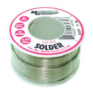 SOLDER WIRE 60/40 REGULAR 1/2LB. 16AWG 0.062IN RA CORE