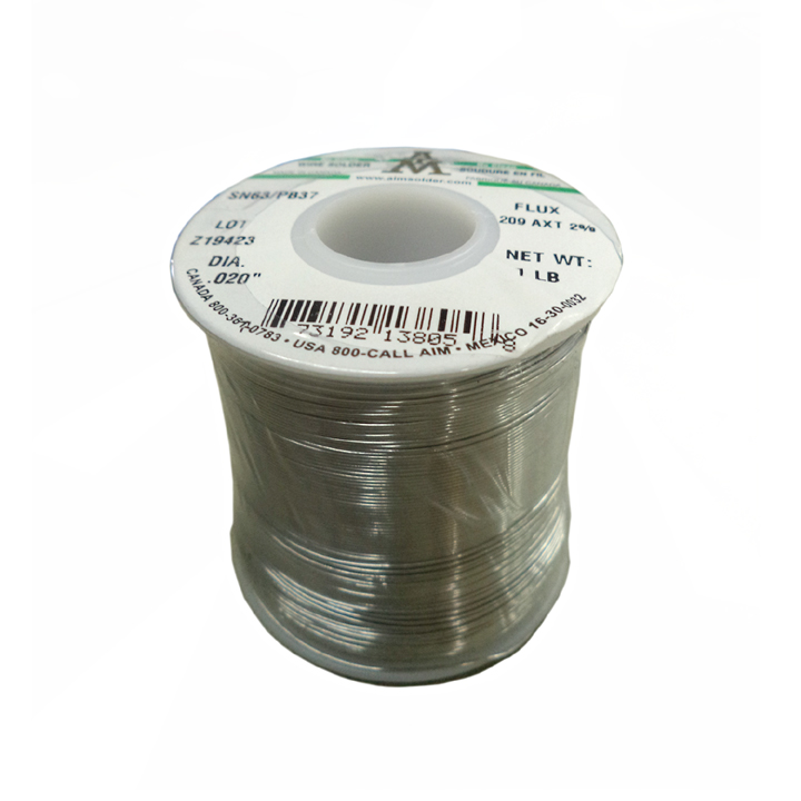 SOLDER WIRE 63/37 NO CLEAN 1LB .020IN 2% SN63PB37