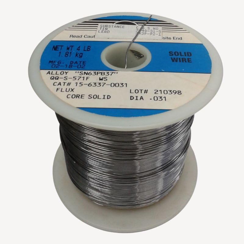 SOLDER WIRE 63/37 SOLID 5LB 0.88 mm 0.31in DIAMETER SN63PB37