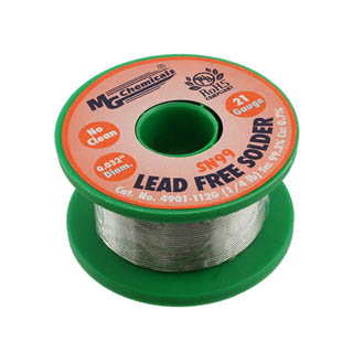 SOLDER WIRE LEAD FREE 1/4LB.. 21AWG 0.030IN SN96.3 AG3 CU0.7