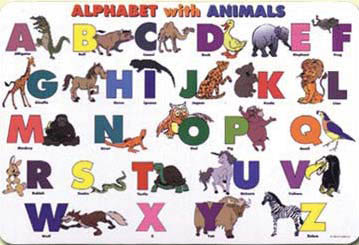 PLACEMAT ALPHABET WITH ANIMALS 