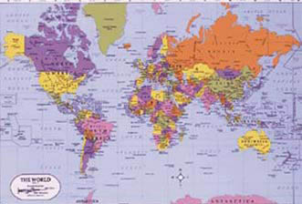 PLACEMAT MAP OF WORLD 