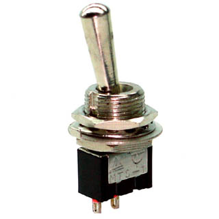 TOGGLE SWITCH 1P1T 6A ON-OFF 125VAC TH SOL 12MM HOLE