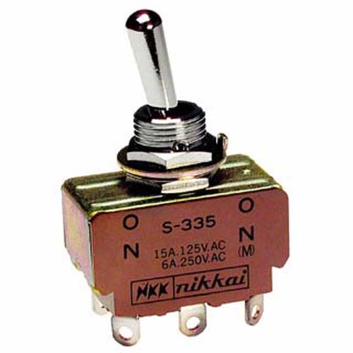 TOGGLE SWITCH 1P2T 15A ON-NONE- ON 125VAC TH QT 12MM HOLE