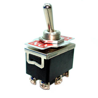 TOGGLE SWITCH 2P2T 20A ON-NONE- ON 125VAC TH SCR 12MM HOLE