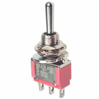 TOGGLE SWITCH MOM 1P2T 5A ON-OFF -(ON) 125VAC TH SOL 6MM HOLE