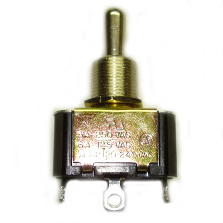 TOGGLE SWITCH 1P2T 6A ON-OFF-ON 125VAC TH SOL 12MM HOLE