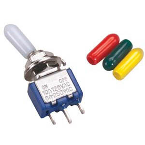 TOGGLE SWITCH 1P2T 10A ON-OFF-ON 125VAC TH SOL W/COVERS 6MM HOLE