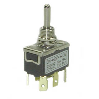TOGGLE SWITCH 2P2T 15A ON-OFF-ON 125VAC TH QT 12MM HOLE