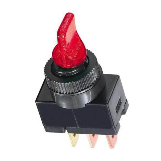 TOGGLE SWITCH LIT 1P1T 20A ON- OFF 12VDC TH QT 12MM MOUNT HOLE