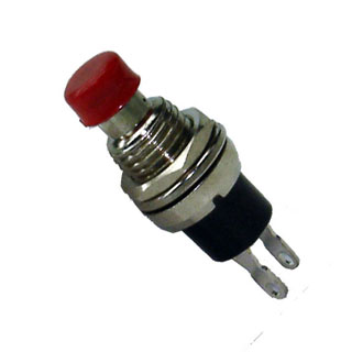 PUSH SWITCH MOM 1P1T NC RED SOL 7MM RED CAP