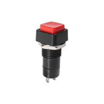 PUSH SWITCH LATCH 1P1T ON-OFF THR SOL RED CAP 3A 125VAC