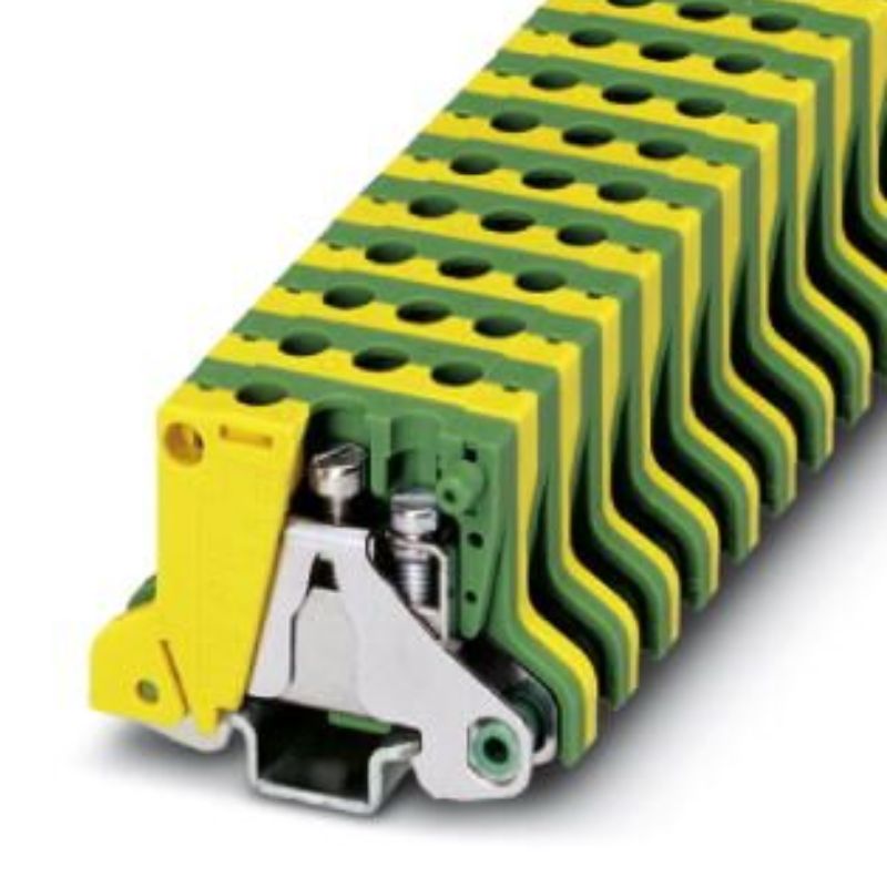 TERM BLOCK DIN RAIL 15MM 24-12 AWG GROUND MODULAR GRN/YEL