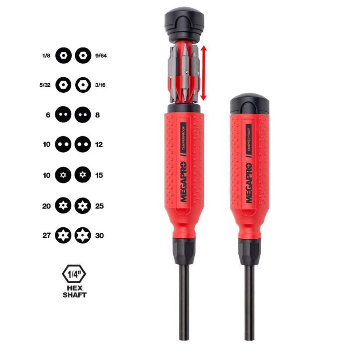 SCREWDRIVER MULTIBIT TAMPERPROOF 15IN1 SECURITY STAR HEX BI-PIN