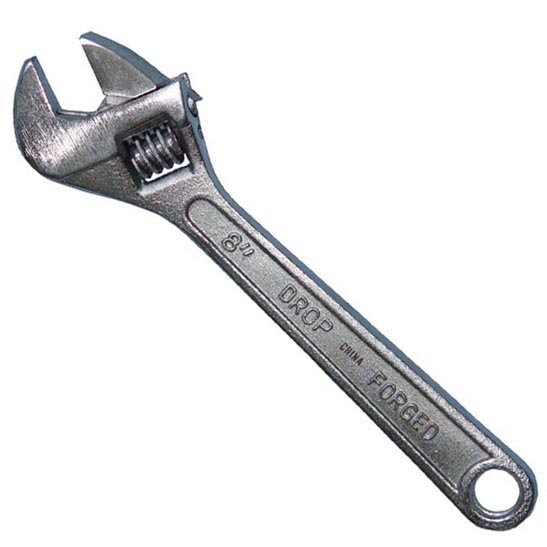 WRENCH ADJUSTABLE 8IN MAX 1IN WIDE JAW