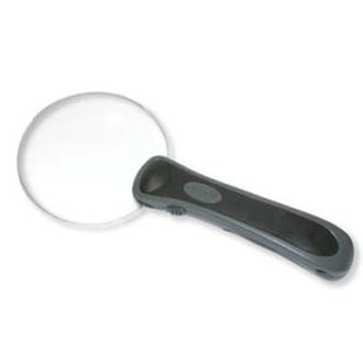 MAGNIFIER HANDHELD 2X RIMLESS.. LED LIGHTED SOFTCASE BATTERIES