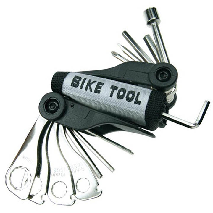 BICYCLE TOOL KIT 15PCS/SET FLAT SCREWDRIVER/SOCKET/RING SPANNER