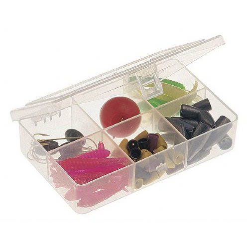 COMPONENT BOX 45X275X1IN CLEAR.. 6 COMPARTMENTS FLIP TOP