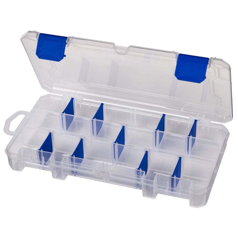 COMPONENT BOX 9X5X1.25IN CLEAR 18 COMPARTMENTS