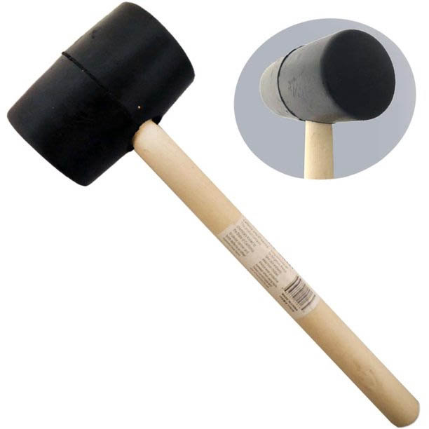 RUBBER MALLET 16OZ WOODEN HANDLE 11INCH WILL NOT SCRATCH OR SPARK