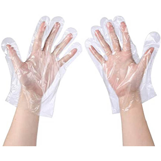GLOVES POLY DISPOSABLE LARGE CLEAR