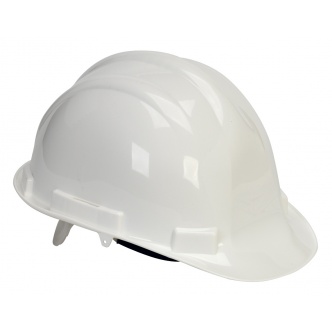 HEAD PROTECTOR-HELMET WHITE WITH ADJUSTABLE STRAP