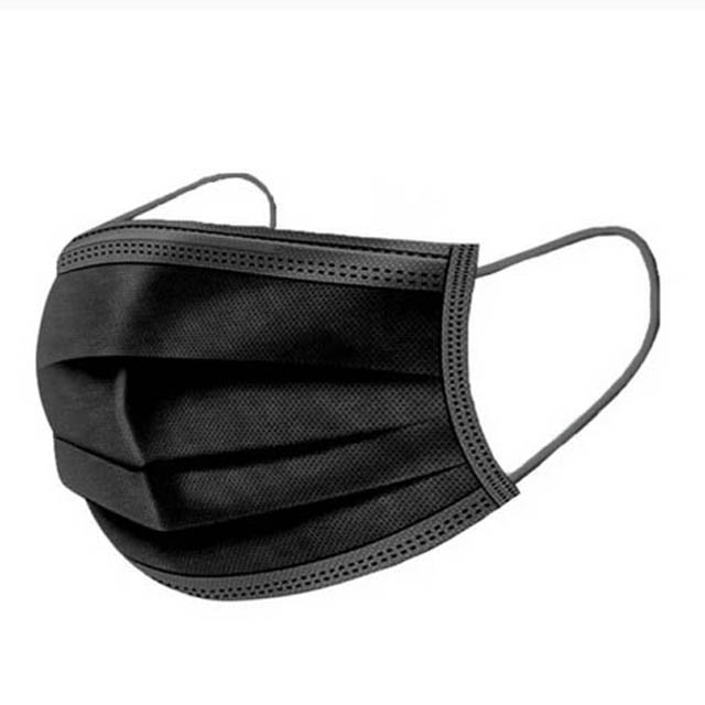 FACE MASK DISPOSABLE W/EAR LOOP BLACK