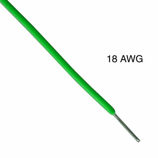 WIRE SOLID 18AWG 100FT GREEN TEW PVC FT1 600V 105C