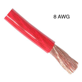 POWER CABLE 8AWG RED 25FT COPPER CLAD