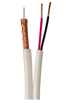 SIAMESE CABLE RG59 18AWG/2C WHT 500FT