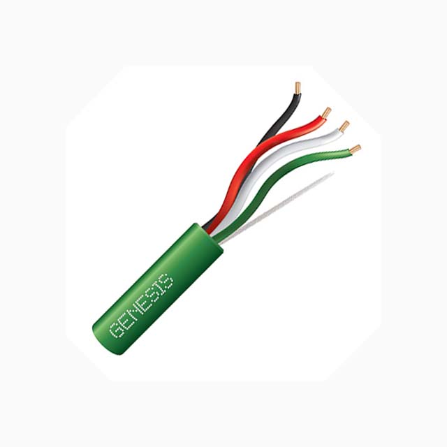 CABLE 4C 22AWG STR UNSH 500FT CMR GRN COIL