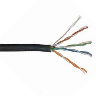 CABLE CAT6E SOL BLK WP 1000FT UTP 4P/23AWG 550MHZ DIRECT BURIA