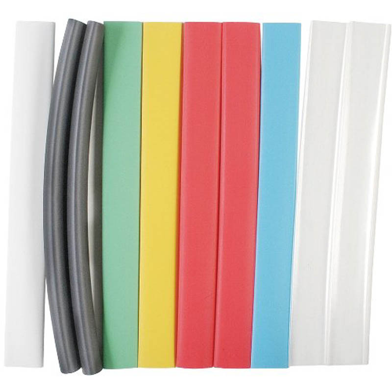 TUBING HST 3/8IN X 6IN ASSORTED COLORS 10PCS/PACK SHRINK 2:1