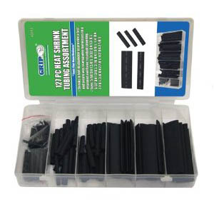 TUBING HST ASSORTED SIZES BLACK 127PCS/PACK