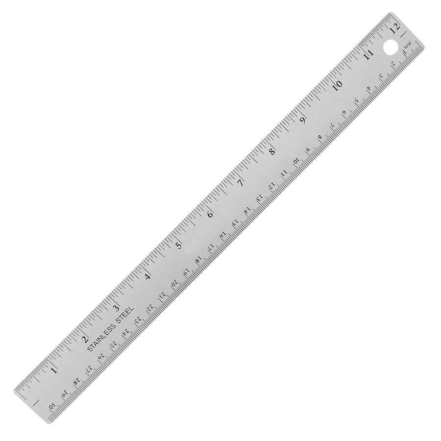 RULER STAINLESS STEEL 12INCH FLEXIBLE NONSKID MM CM AND INCHE
