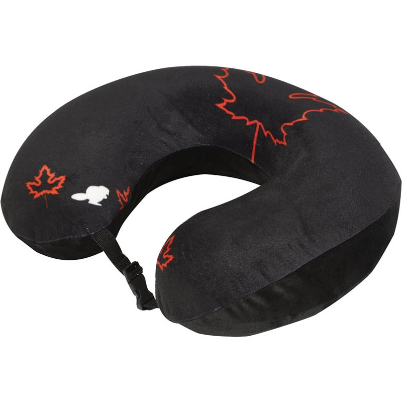 TRAVEL PILLOW MEMORY FOAM BLACK CANADA ICON