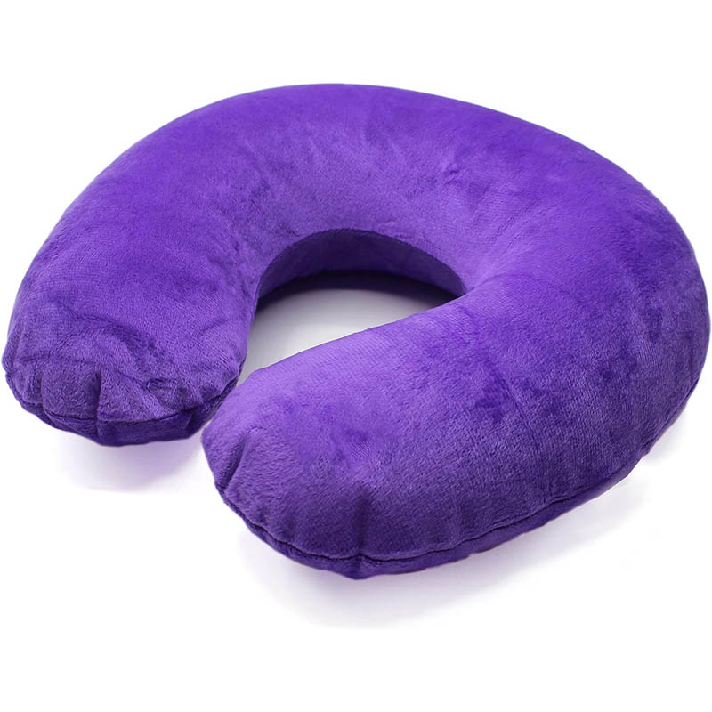 TRAVEL PILLOW MEMORY FOAM PURPLE 