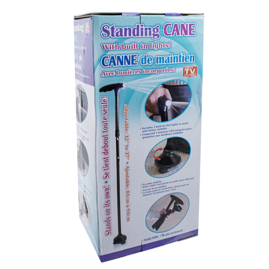 CANE STANDING FOLDABLE W/LIGHT ADJUST 32-37IN REQUIRE 3AAA