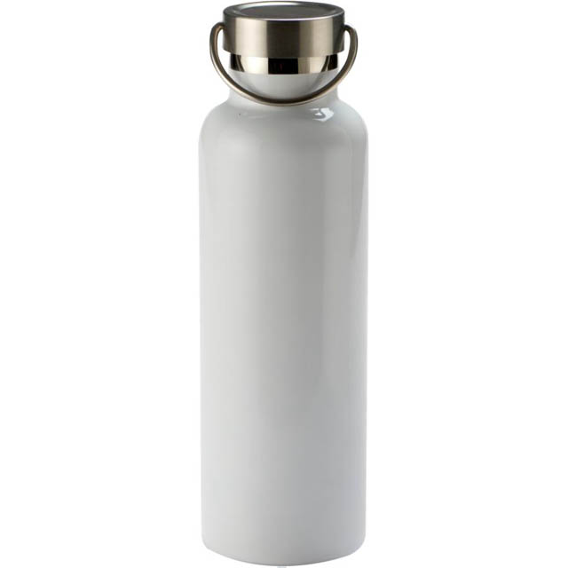 WATER BOTTLE 750ML STAINLESS STEEL DOUBLE WALL WHITE