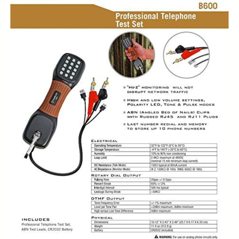 CABLE TESTERS AND TONE GENERATORS 4827