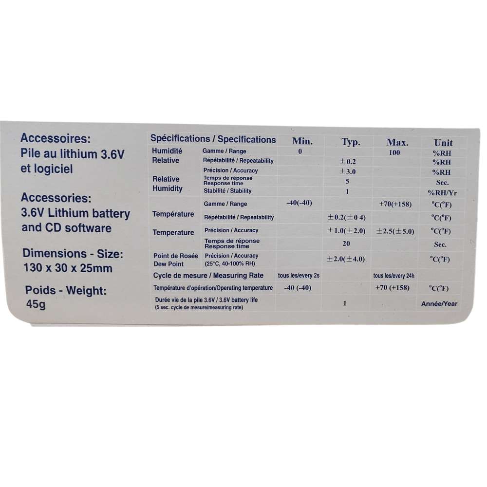 DATA LOGGER (TEMPERATURE/HUMIDITY) 948