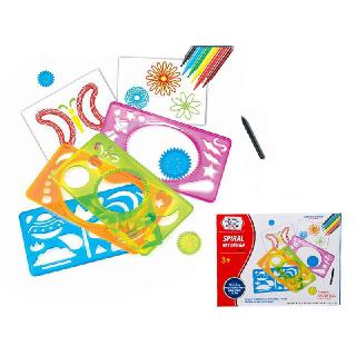 SPIRAL DESIGN ART SET WITH 6 MARKERS COLOUR BOX