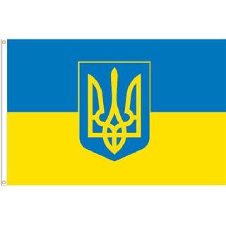 UKRAINE TRI SOUVENIR FLAG 3X5FT