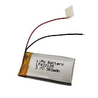 BATTERY LIPO 3.7V 360MAH WITH